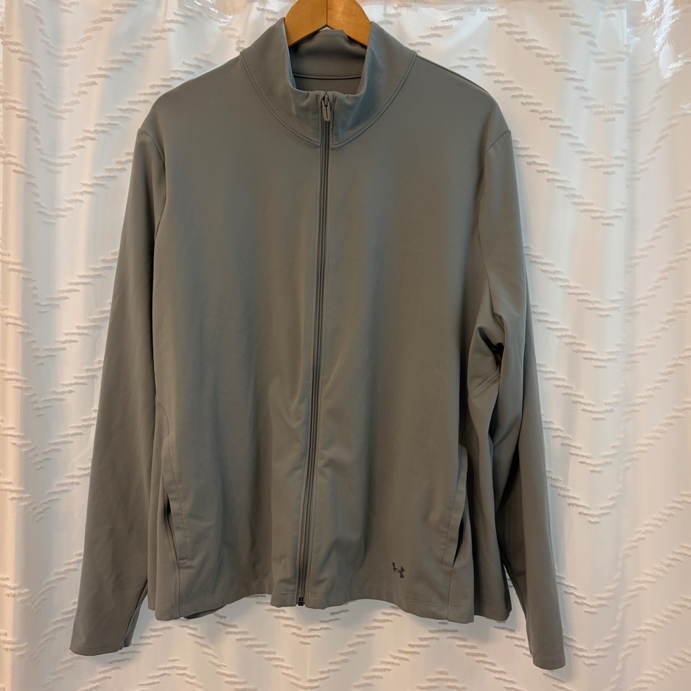 Under‎ Armour Womens Gray Full Zip Fitted Track Jacket Mock Neck 3X 1359430